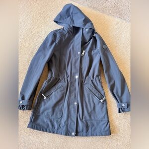 Calvin Klein Women's Dark Gray Hooded Utility Jacket